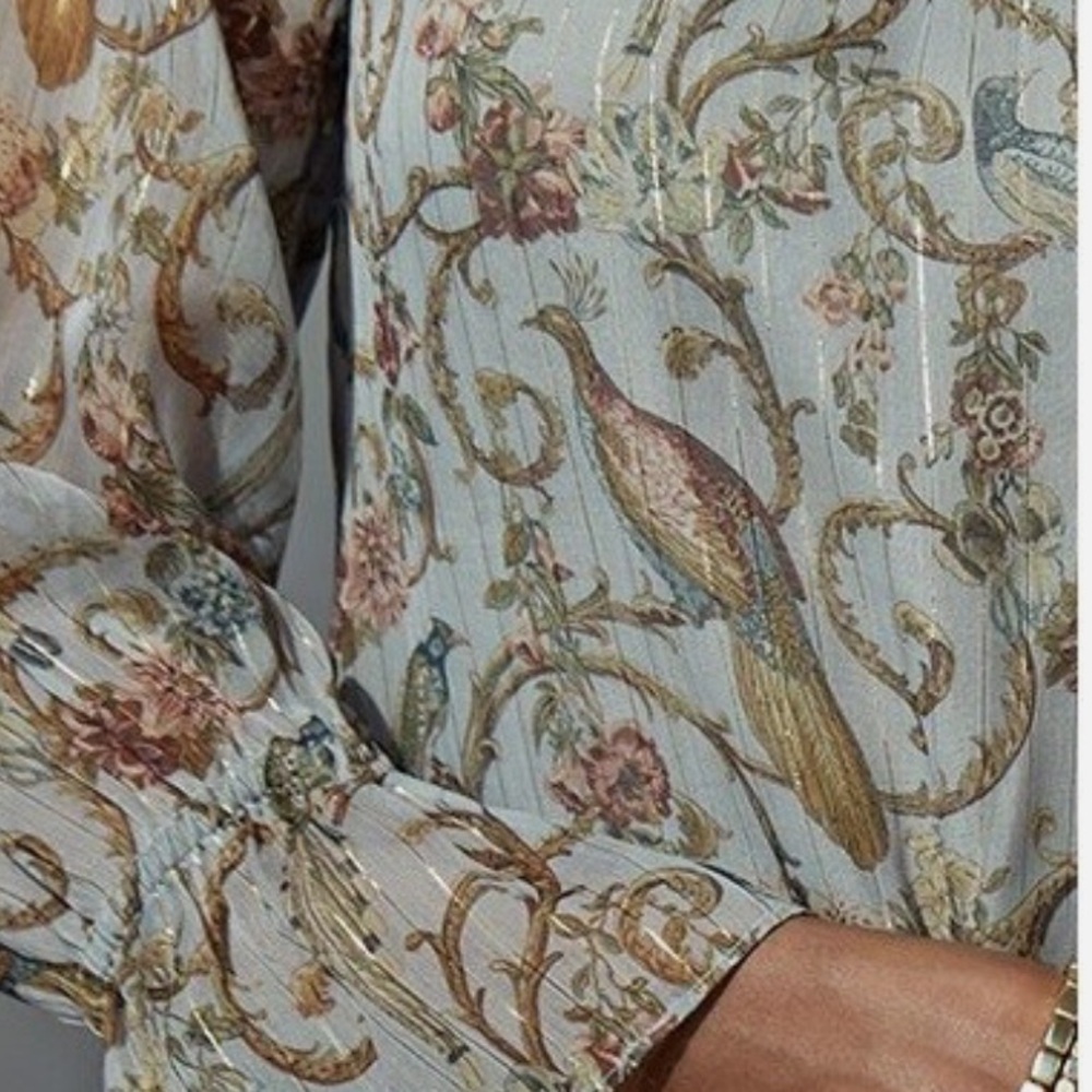Soft Surroundings Aitana Pheasant Boho Tunic Blouse